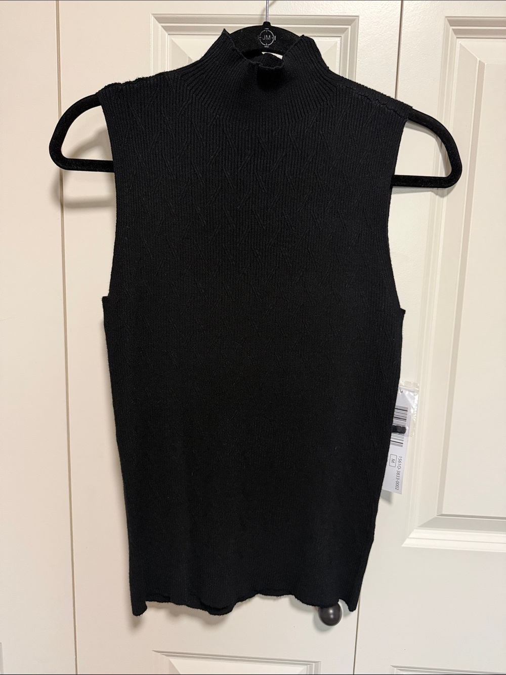 Tribal Black Sleeveless Mock Neck Knit Tank NWT!